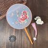 Traditional Chinese Style Round Fan, Chinese Style Suzhou Embroidery Double-Sided Embroidery, Pink Fairy Fan, Embroidery Craft Fan, Dance Fan, Hanfu