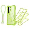 For Samsung S25 ULTRA Magnetic Transparent Three-in-one Mobile Phone Case with Strap