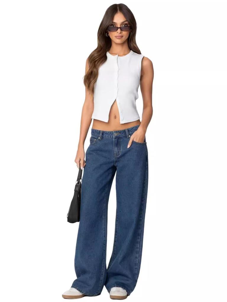 Russian Fashion: Women's High Waist Extra Long Wide Leg Jeans 2025
