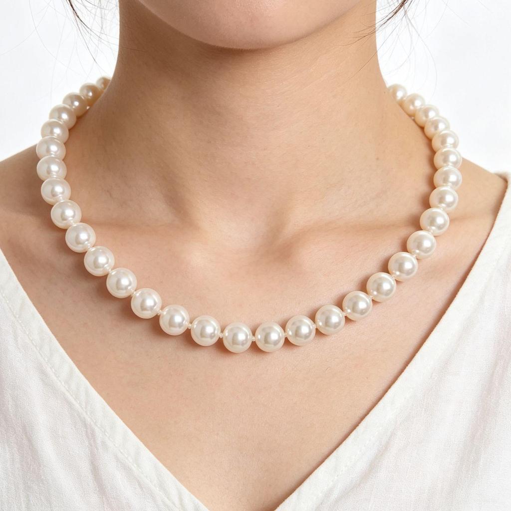 S925 Sterling Silver Imitation Pearl Necklace - Knotted Sweater Chain with Light Luxury and Elegant Style