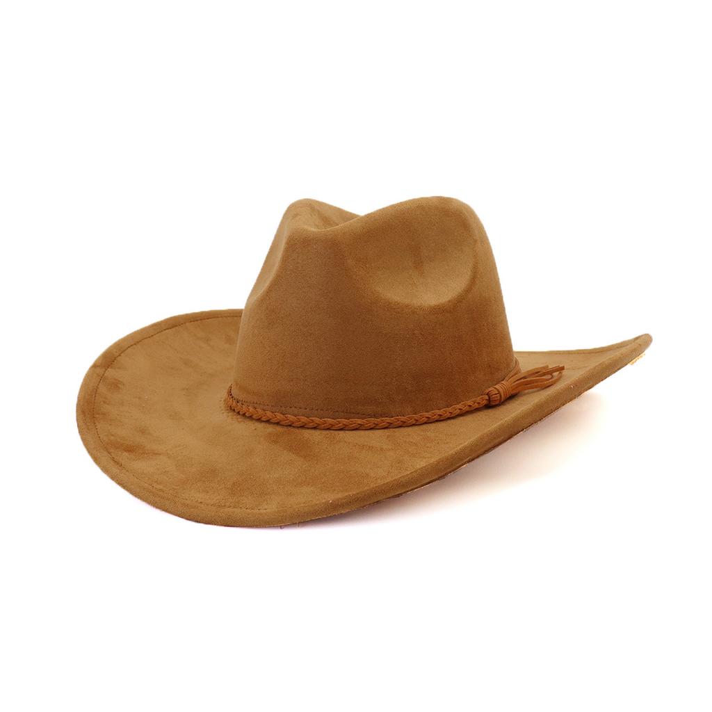 Vegan suede cowboy hat jazz panama hat unisex women's hat wide brim cowboy hat women's hat  cowboy hat