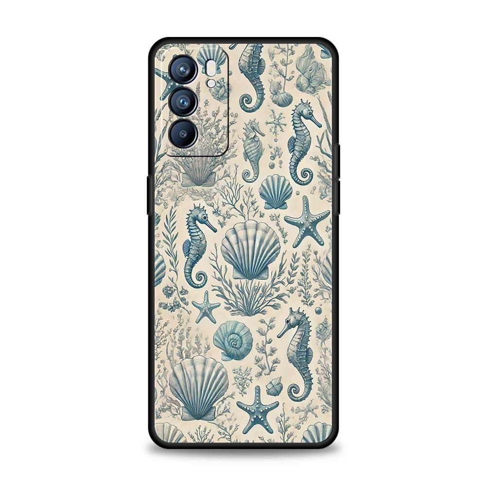 Blue Ocean Fish Phone Case For Oppo Reno 13 12 11 10 7 F Find X5 X6 A98 A80 A79 A78 A57 A54 A31 A17 Pro 5G Soft TPU Cover Capas