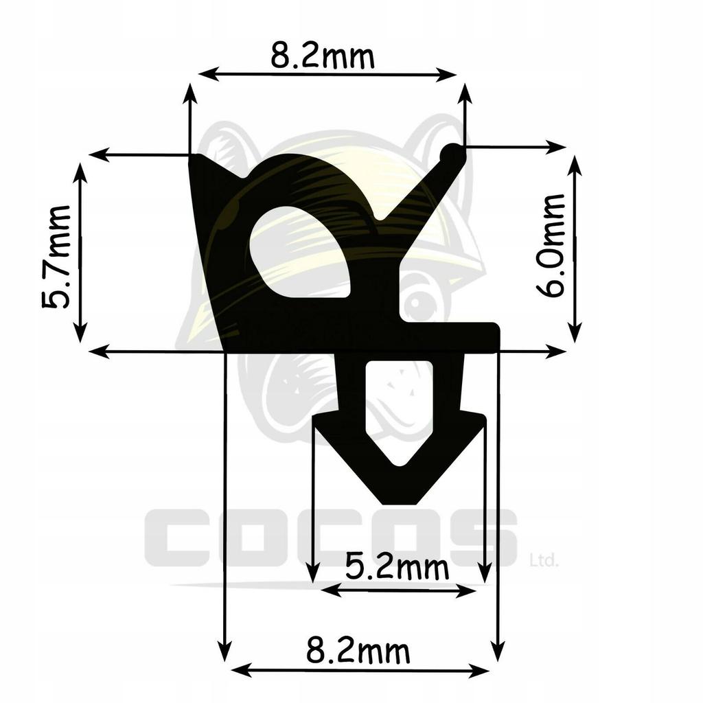 Seal for PVC windows S-1387F GRAY 1m