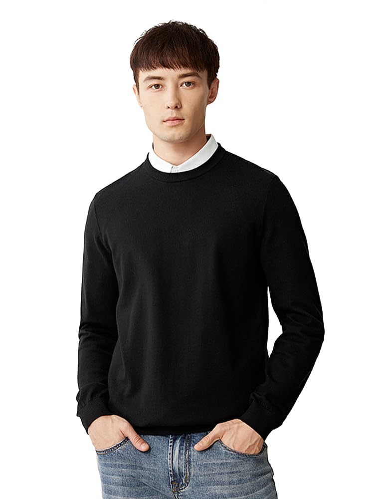 

VGSAPRLEY Crew Neck Knit Solid Long Sleeve VG33 Men s Sweater, Fall/Winter, Business, Warm, Color, Casual, Top, Stylish, Spring, Underwear, (JP, чёрный