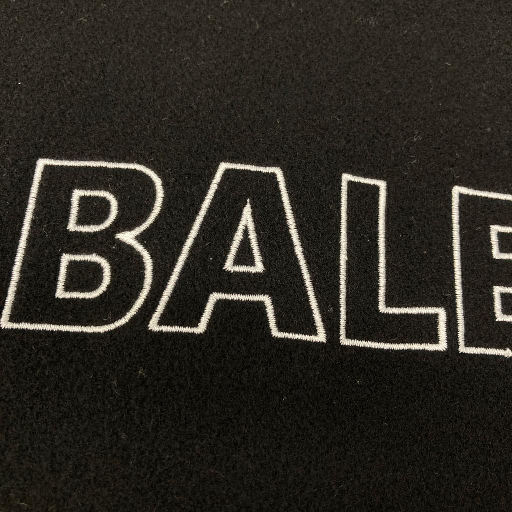 BALENCIAGA 534315 18AW Black TRACK SUIT JACKET Logo Embroidered Fleece Jacket Jacket 46 blackUsed