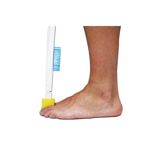 KMINA - Foot Brush, Long Handle Foot Brush and Toe Cleaner for Disabled People, Shower Brush for Between Toes, Long Handle Toe Brush for Seniors, Long