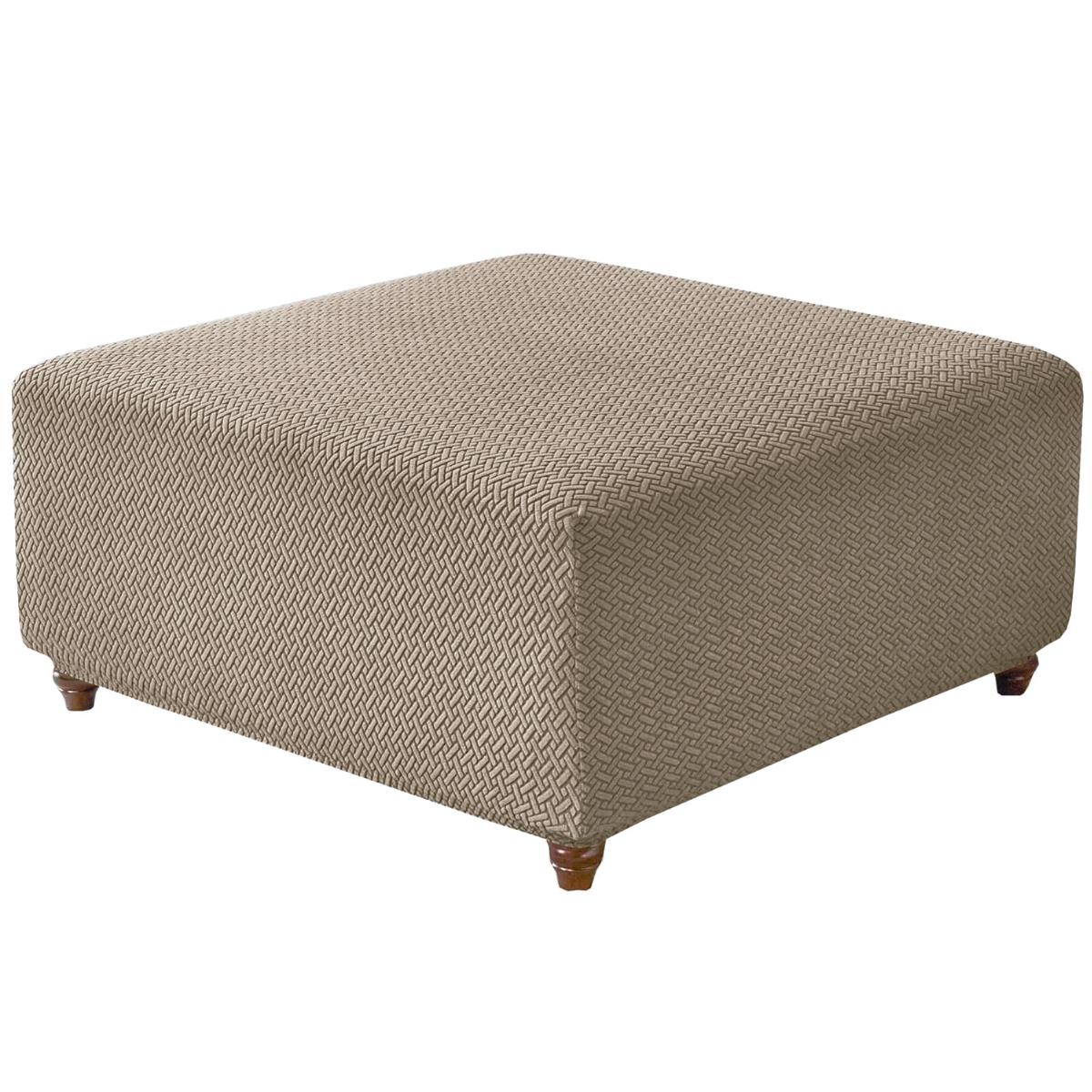 

T-Shape Jacquard Square Stool Cover Ottoman Stool Cover Elastic Sofa Footrest Slipcovers for Living Room Office Home Decor M