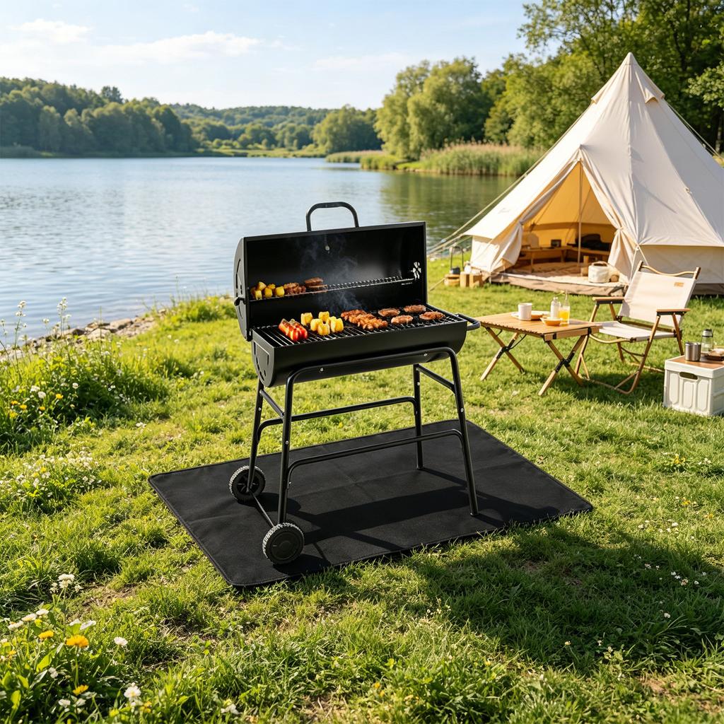Outdoor BBQ Grill Mat Non-Stick Reusable Heat Resistant Barbecue Cooking Mat for Gas Charcoal Electric Grills Protects Surfaces and Easy To Clean