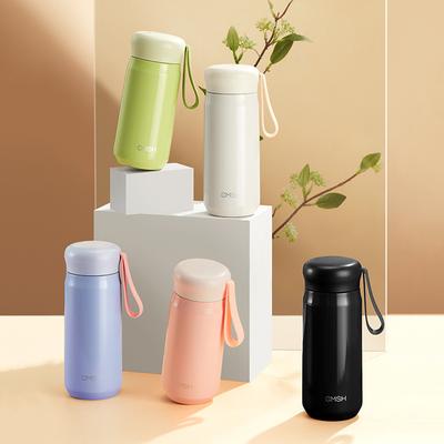 Bouteille d'eau sous vide pour étudiant, couleur unie, 410/530ml, gobelet isolé en acier inoxydable 304, avec corde en Silicone, pour étudiant