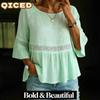 Women's Fashion Casual O-Neck 3/4 Sleeves Blouses & Shirts