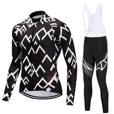 Riding Bicycle Jerseys Cycling Clothing Set Men/Women Long Sleeve White Bib Pants Bicycle Clothes Suit