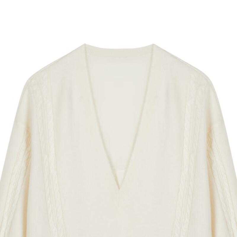 Less Women's Lambswool Cashmere Blend V-Neck Pullover Sweater