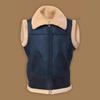 Winter youth zipper not hooded casual side seam pocket fur integrated vest