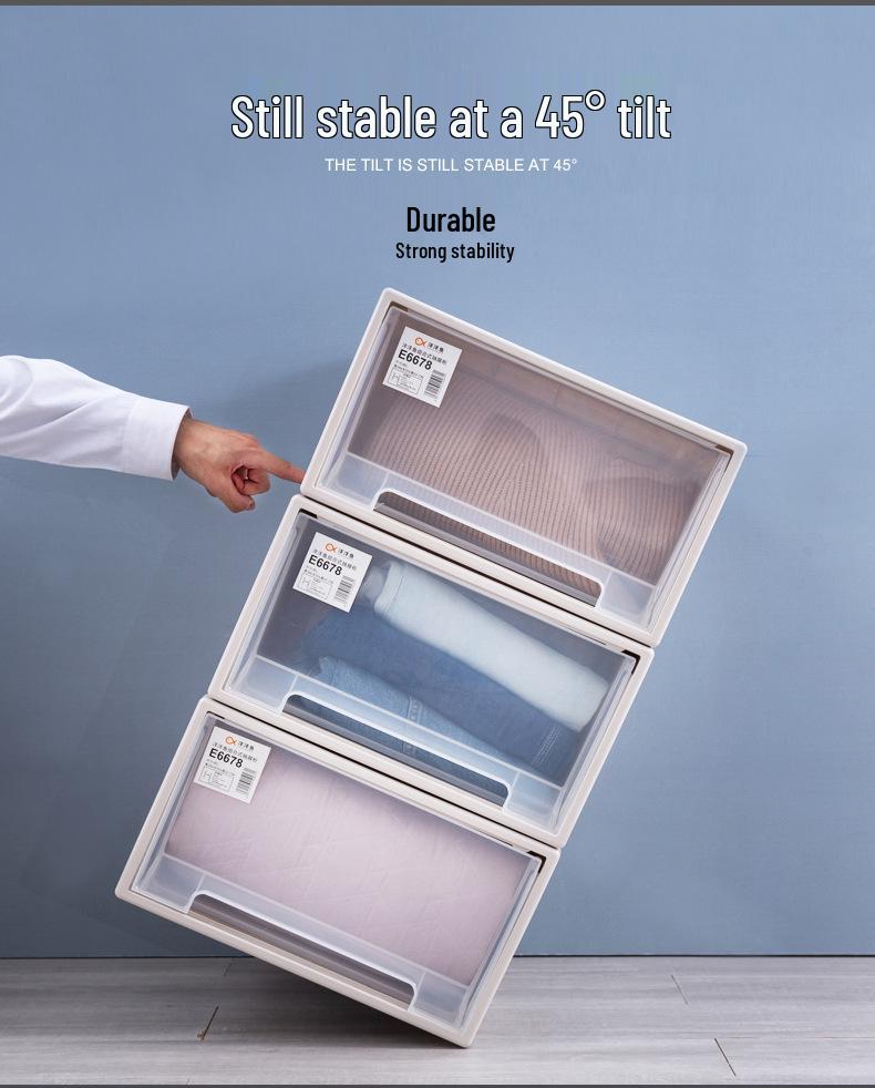 Drawer-Style Plastic Organizer Box: Multi-Layer Storage for Wardrobe & Clothing
