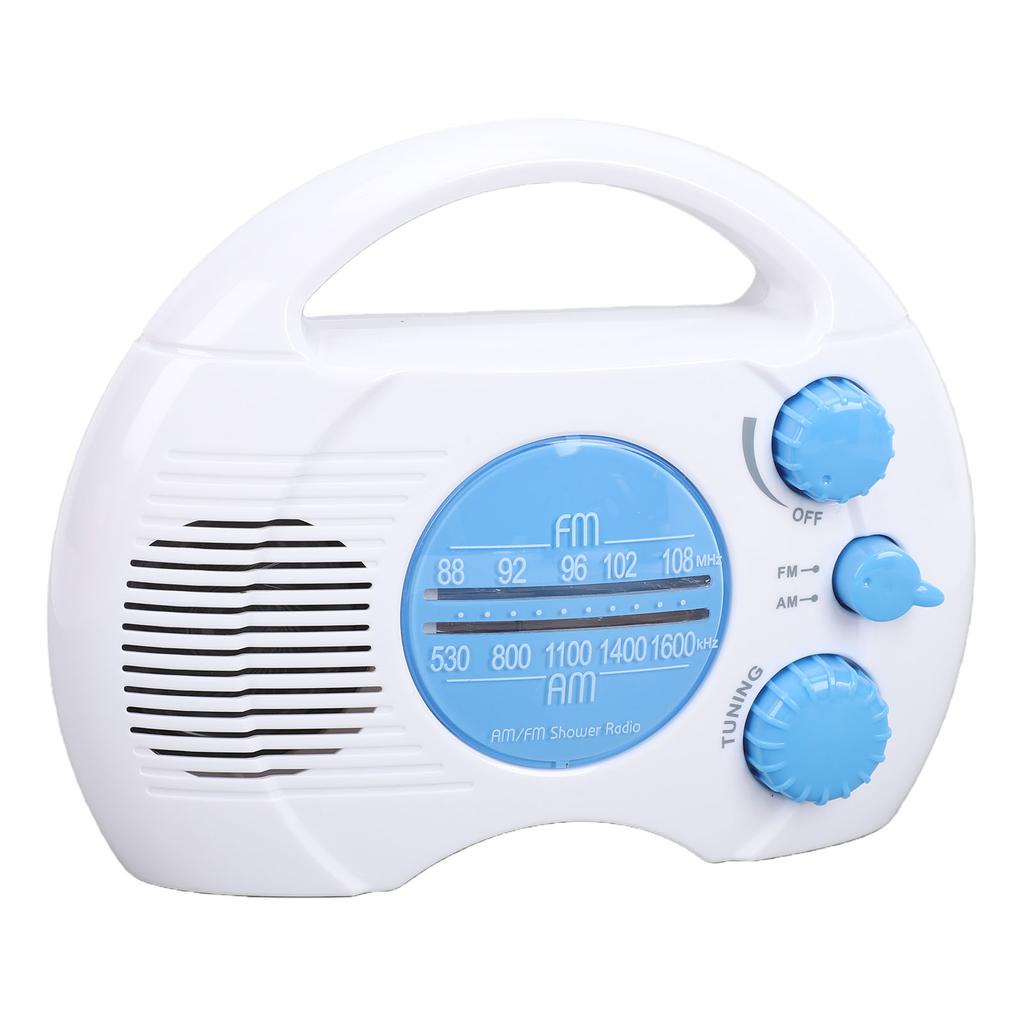Shower Radio Water Proof Hanging Portable AM FM Radio with Built in Speaker for Home Bathroom Outdoor Beach