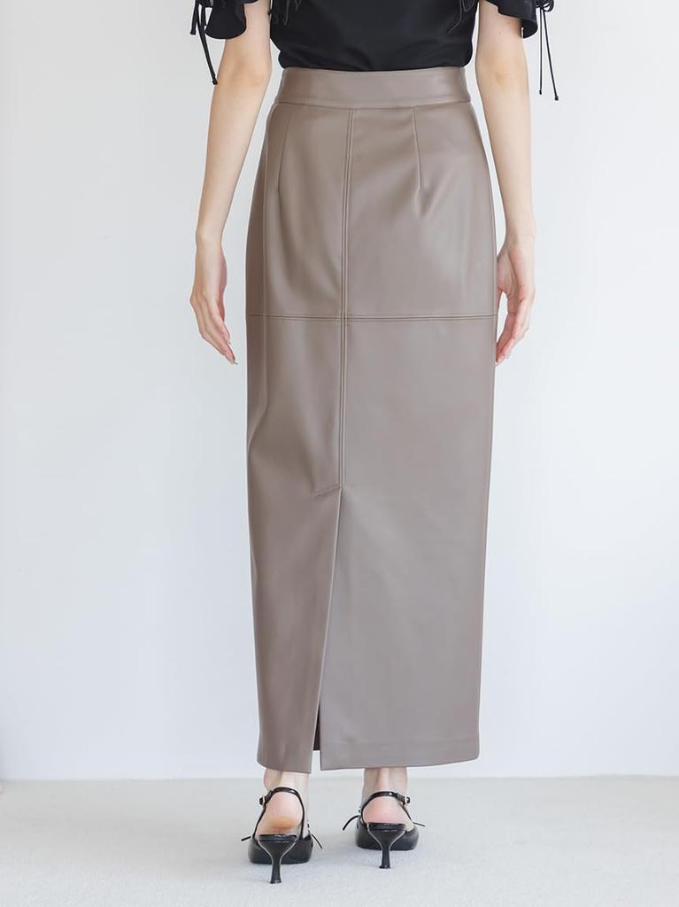 Stretch Leather Tight Skirt SWFS254285MOC0