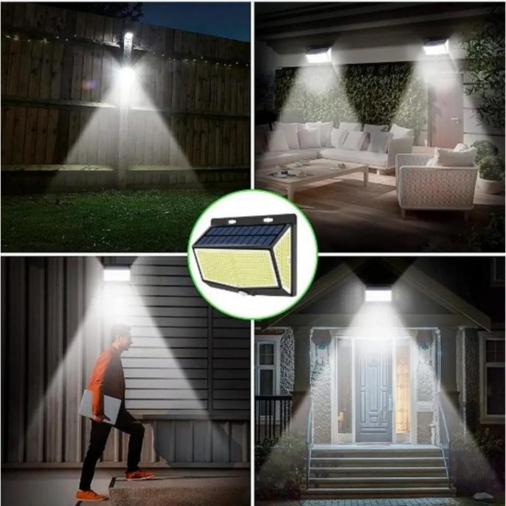 4pcs 468 LED Solar Light Outdoor Solar Lamp with Motion Sensor Waterproof Solar LED Light 3 Modes Sunlight Powered for Garden Decor