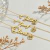 Atoztide Custom Name Necklace for Women Snowflake On Chain Stainless Steel Jewelry Winter Choker Personalized Christmas Gift