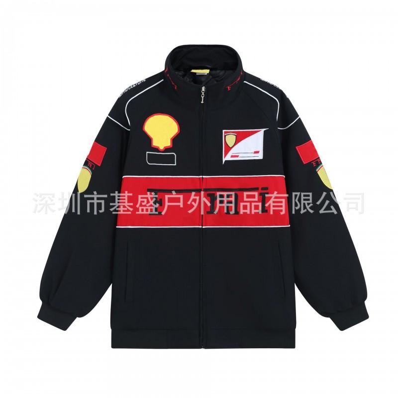F1 Racing Embroidered Padded Jacket Retro Motorcycle Riding Baseball Coat Unisex