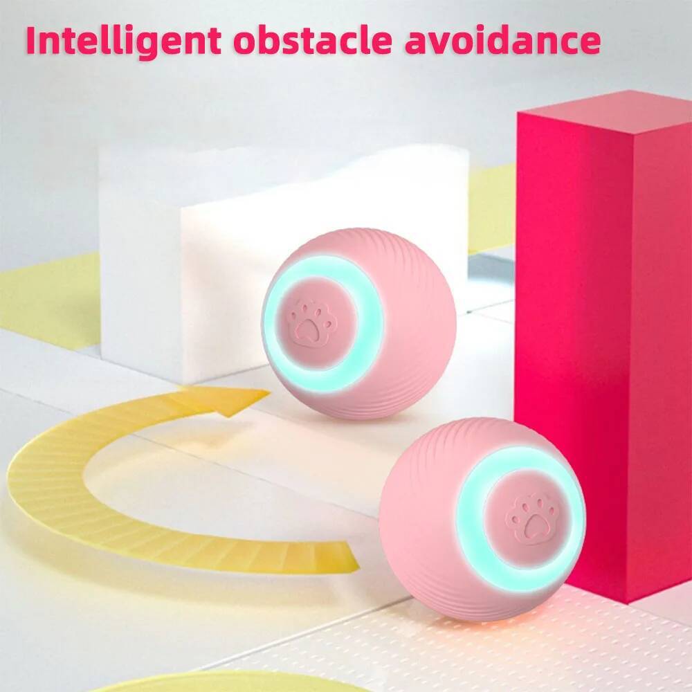 Cat Interactive Ball Toy Training Self-moving Kitten Electric Cat Ball Toys with Light USB Rechargeable Smart Pet Magic Ball Toy