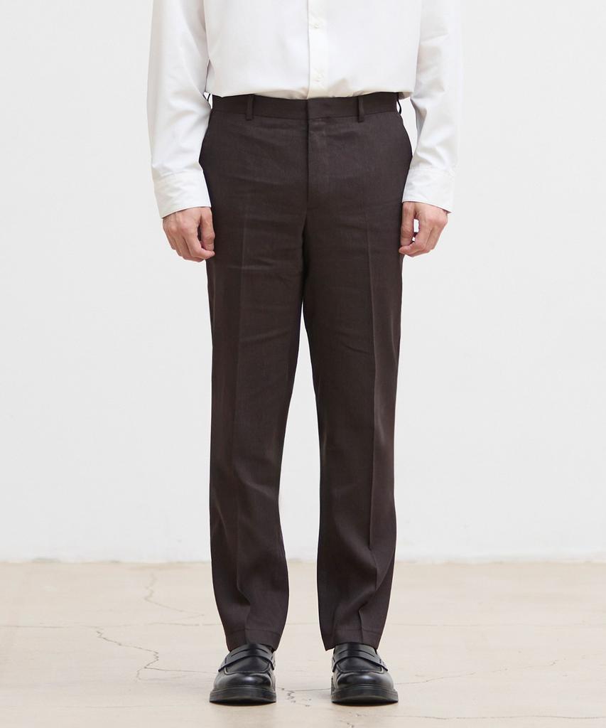 STCO Italy Fabio Linen & Wool Formal Pants_Brown (Classic Fit)_Sslwb95Csh