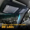 Car Truck 86 LED Windshield Emergency Warning Flashing Lamp 12V 12 Modes