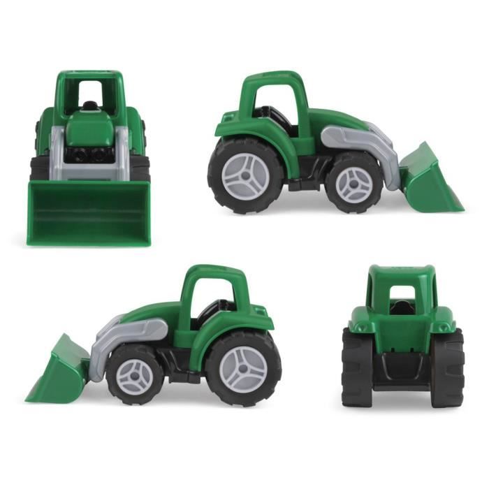 Tracteur - lena - workies 1263 - 14 cm - plastique abs - avec pelle incluse