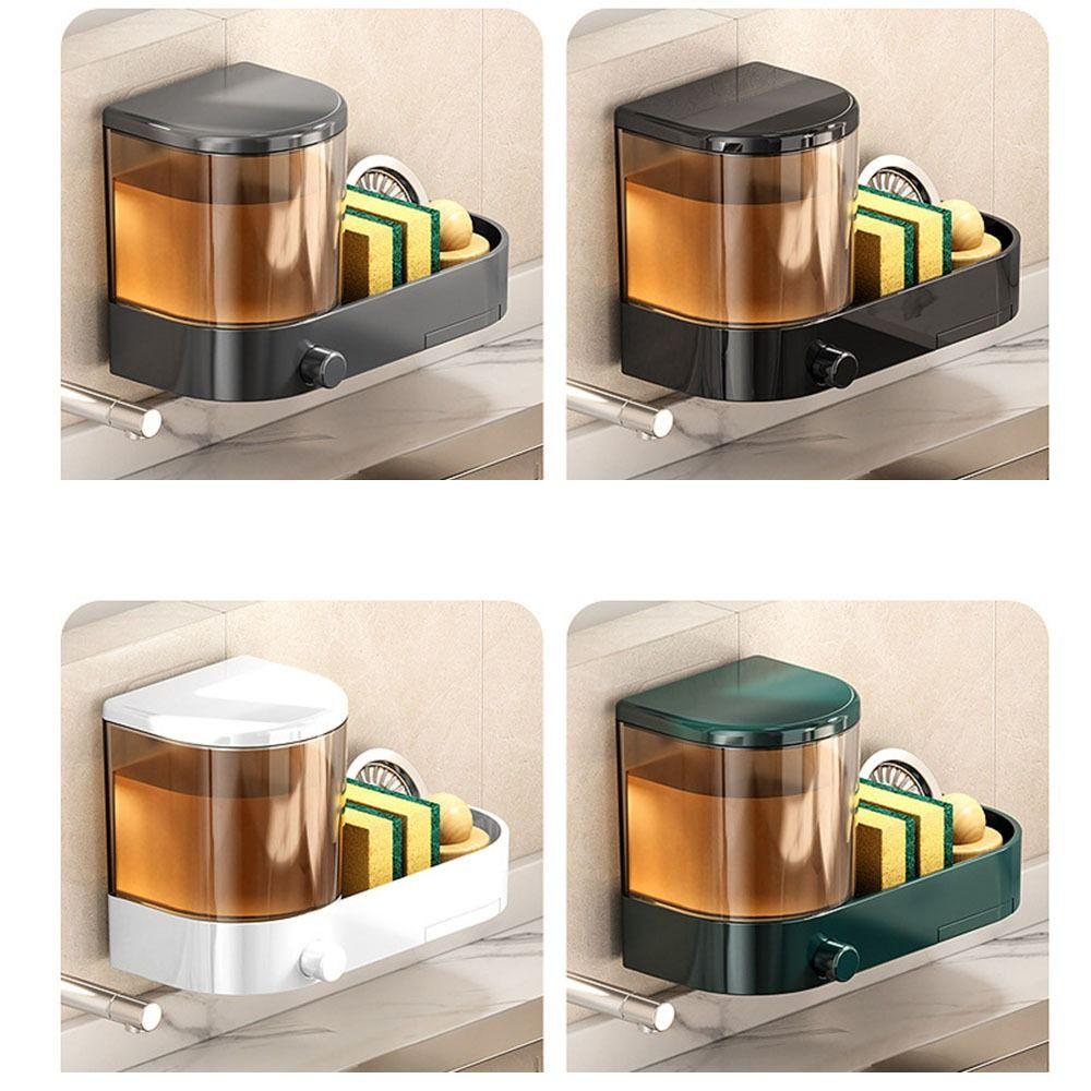 with Sponges Holder Wall Mounted Soap Dispenser Large Capacity Hand Soap Jar  Bathroom