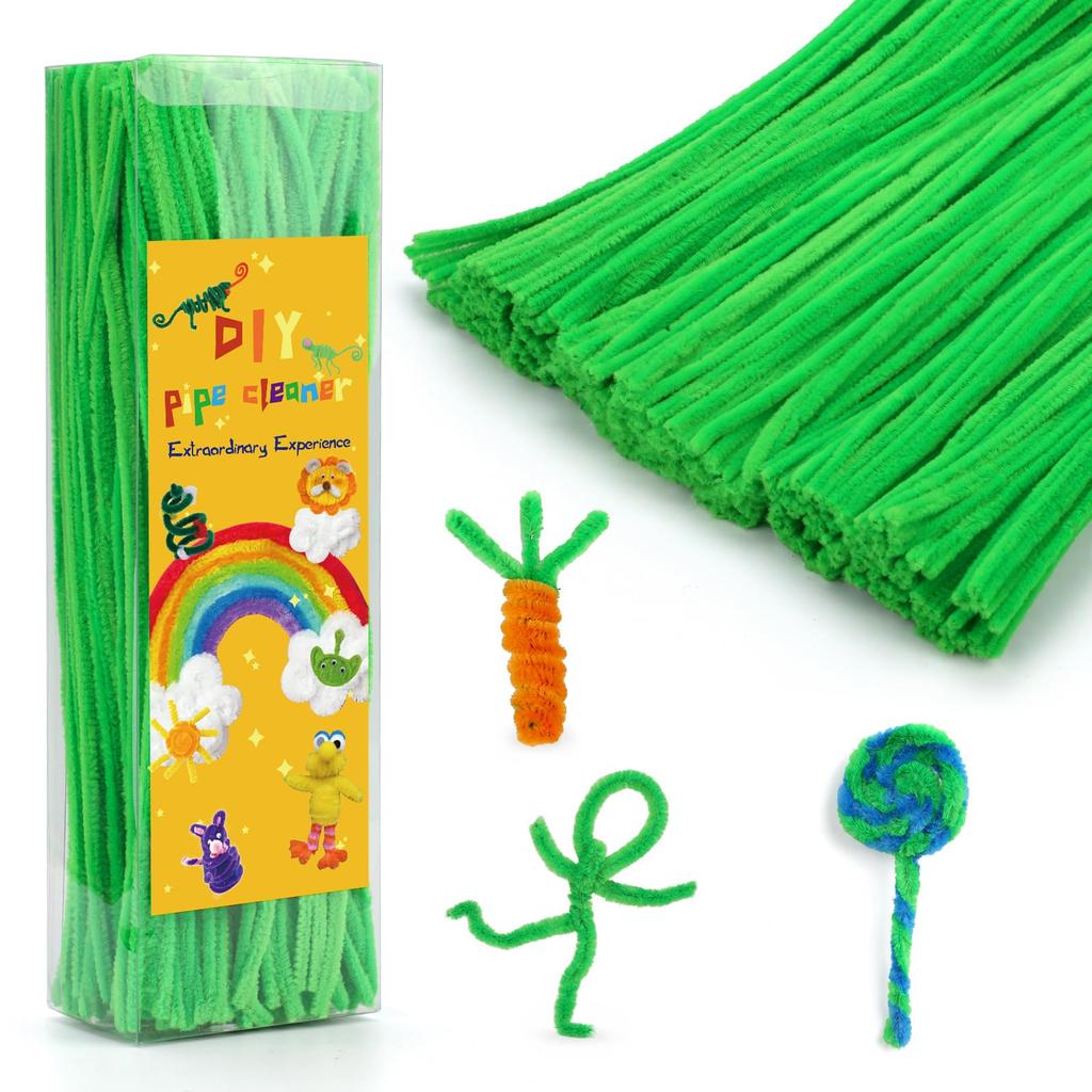 Fenrry 300PCS Pipe Cleaners Chenille Stem Craft Supplies for Hair Fuzzy Sticks Pipe Cleaner Brush for DIY Art Craft Decorations