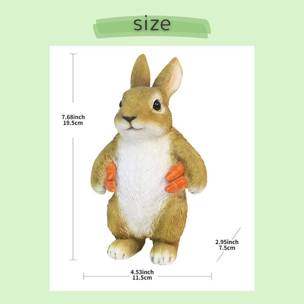 Rabbit figurine, gardening decoration, garden ornament, home decor, entryway interior.