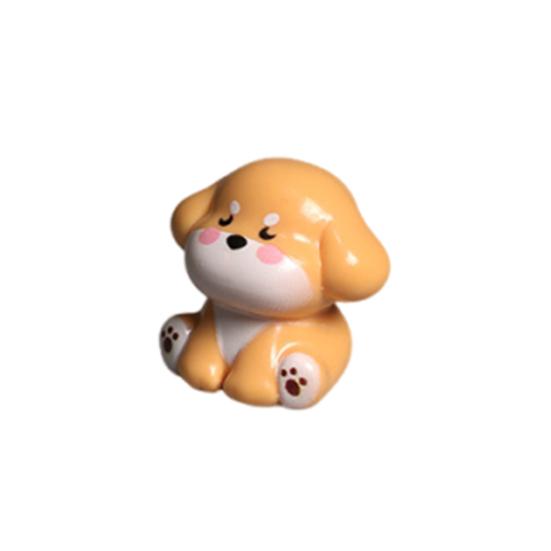 2 Pcs Mini Dog Figurines, Tiny Resin Puppy Figures, Cute Miniature Animal Statues for Desktop, Car Decoration, Micro Landscape, Dollhouse Accessory