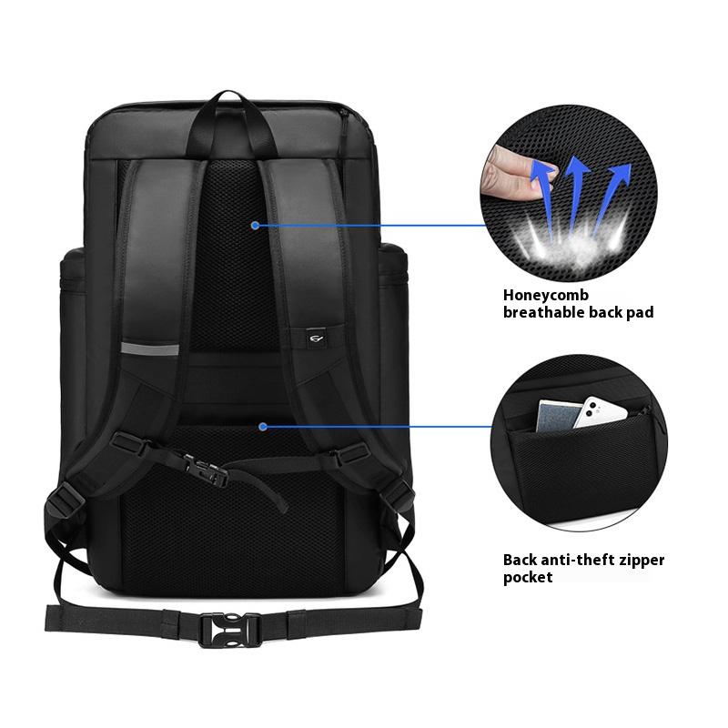 Men's Expandable Travel Backpack, 17 Inch Large Water Resistant Laptop Backpack with Shoe Compartment, Airline Approved Carry On