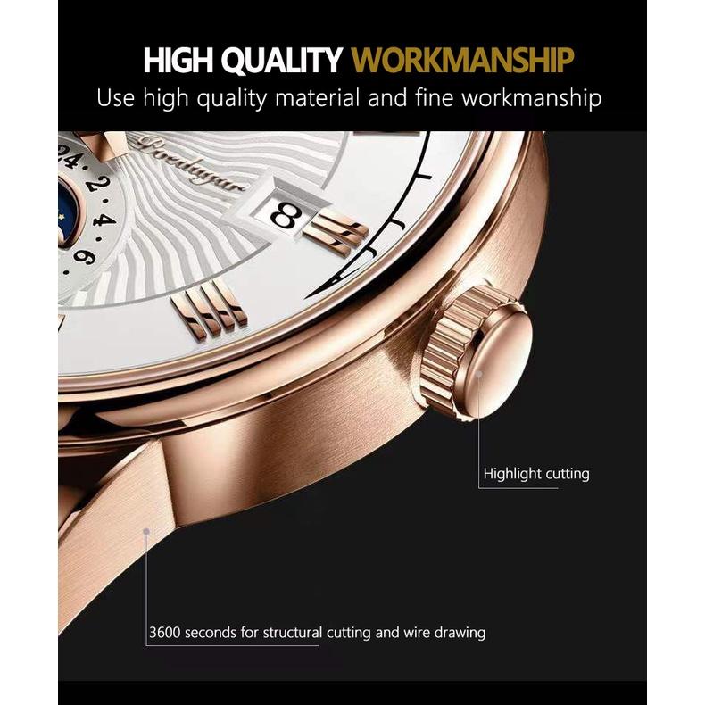 POEDAGAR Orologi da uomo al quarzo con data alla moda, di marca superiore, di lusso, impermeabili, luminosi, da uomo, militari, in pelle, sportivi, da polso, da uomo