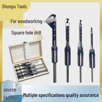 4-Piece Woodworking Square Hole Chisel Drill Bit Set