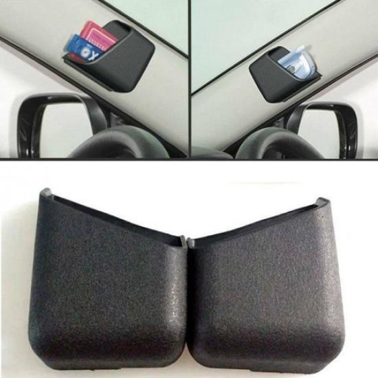 2Pcs Car Interior Accessories Car Organizer Storage Bag Box Holder Black