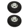 2Pcs 10in Solid Tire Set Inflation Free PU Foam Deep Groove Ball Bearing Solid Tyre Replacement for Garden Vehicles
