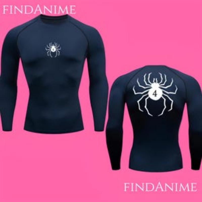 Spider Compression Long Sleeve T-Shirts,Phantom Troupe Hunter x Hunter Anime Compressions,Anime HxH Spider Gym Compression Tee