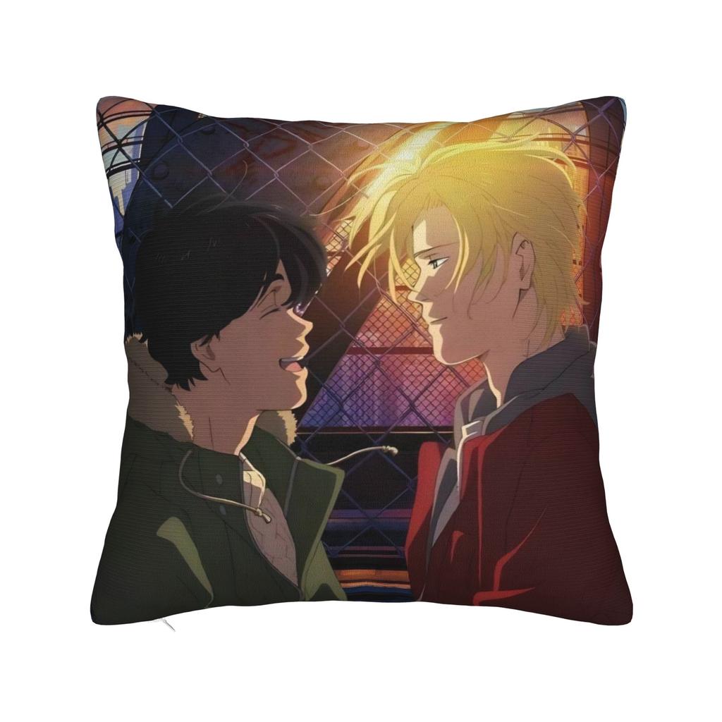 Dekoracyjne Poszewki na Poduszki Banana Fish Akcesoria Anime Poszewka na Poduszkę do Łóżka Pokrowiec na Poduszkę z Zamkiem Błyskawicznym Wielorazowego Użytku