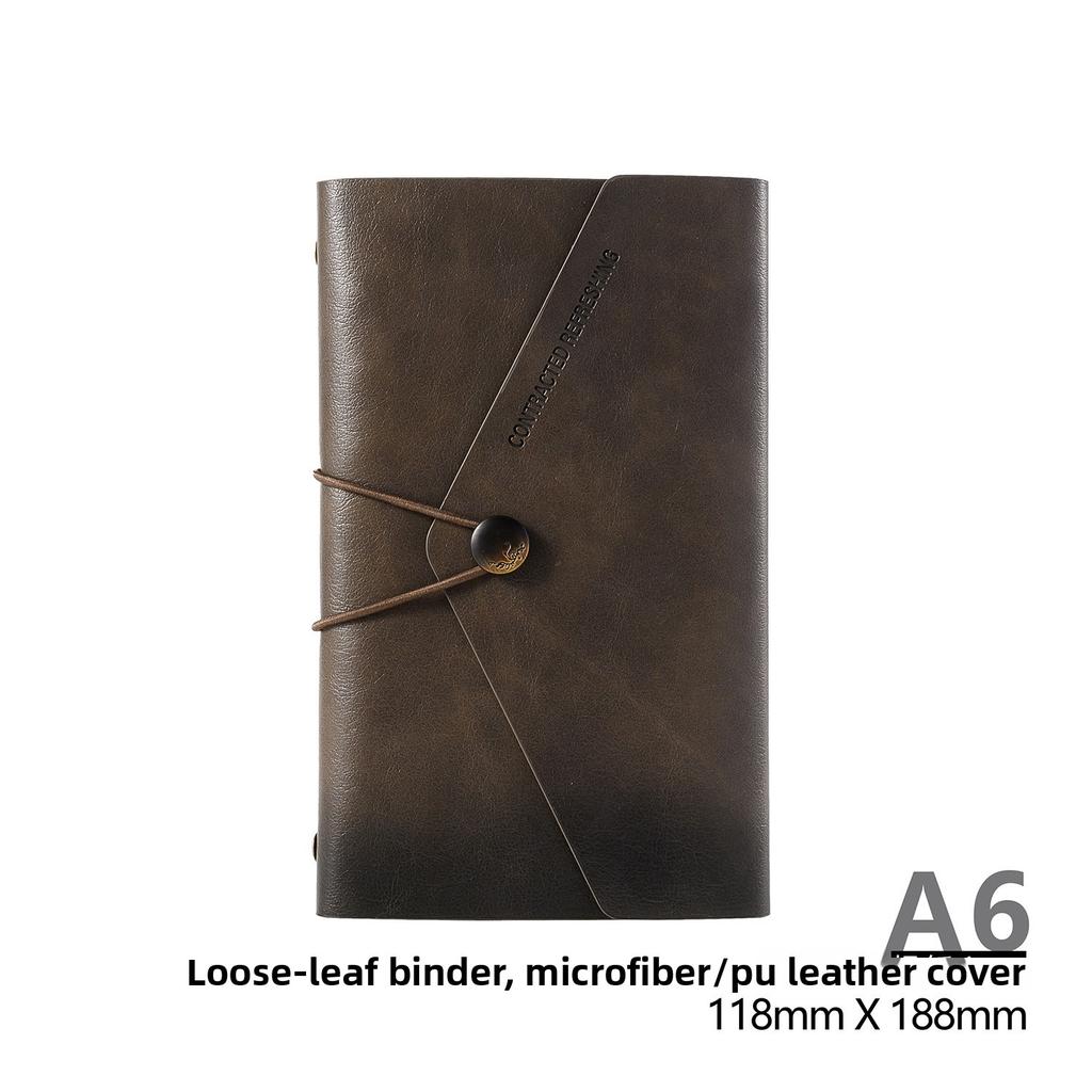 Microfiber Leather A6 Loose-leaf Notebook High Value Gradual Change Color Pocket A7 Small Book Soft Leather Belt