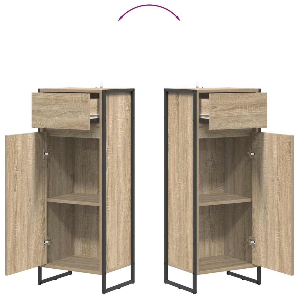 Bathroom Cabinet with Door Sonoma 40 x 30 x 100 cm Engineered Wood