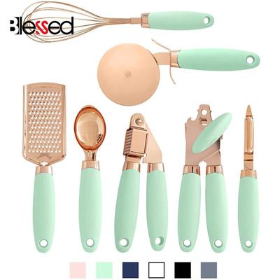 7 Parça Rose Gold Paslanmaz Çelik Meyve Soyma Mutfak Alet Seti Konserve Açacağı Çırpıcı Yemek Pişirme Üst Düzey Mutfak Eşyaları Mutfak Aksesuarları