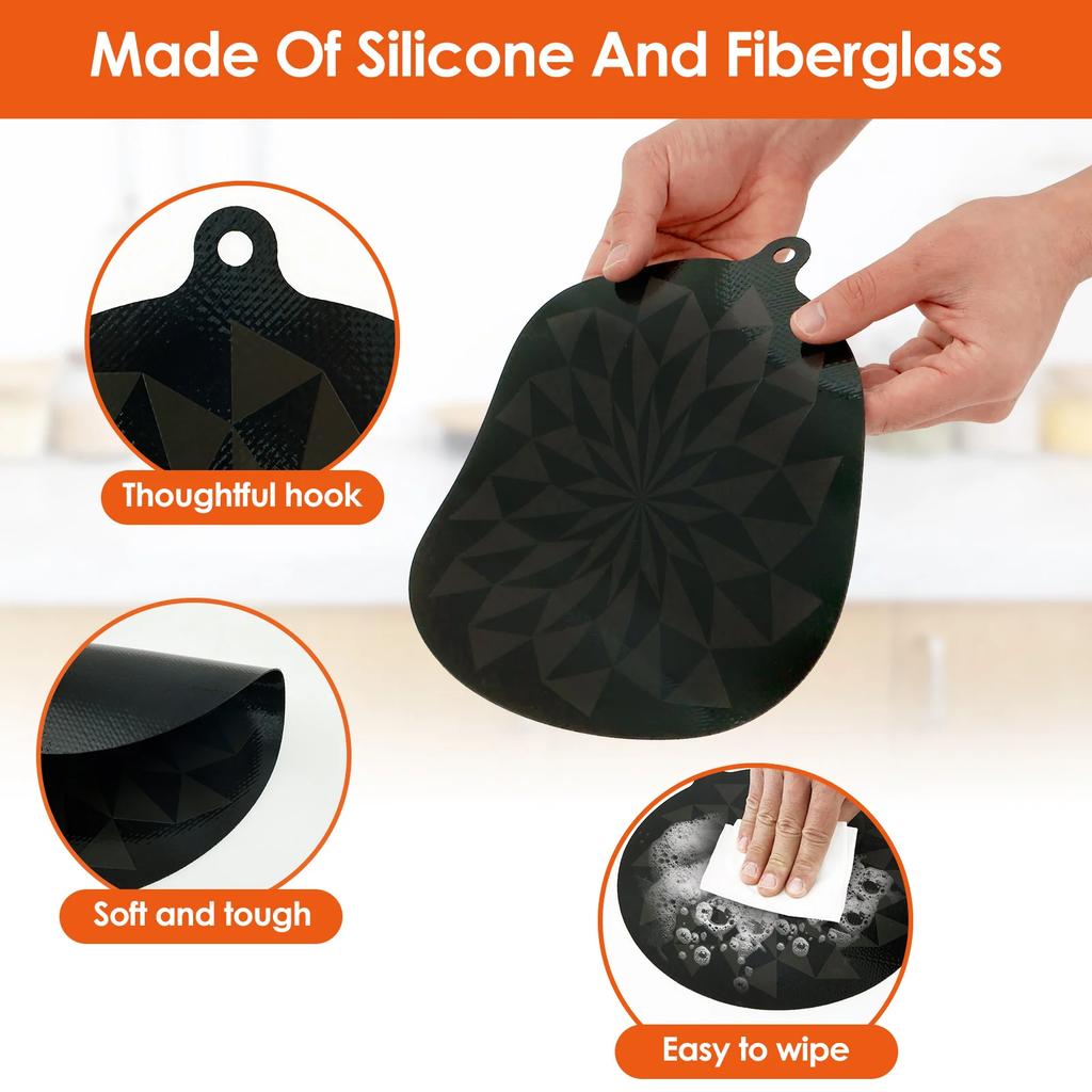 4 Piezas Alfombrilla de Silicona para Inducción Termocrómica Redonda Alfombrilla para Placa de Inducción Antideslizante Protector de Encimera para Cocina Casera