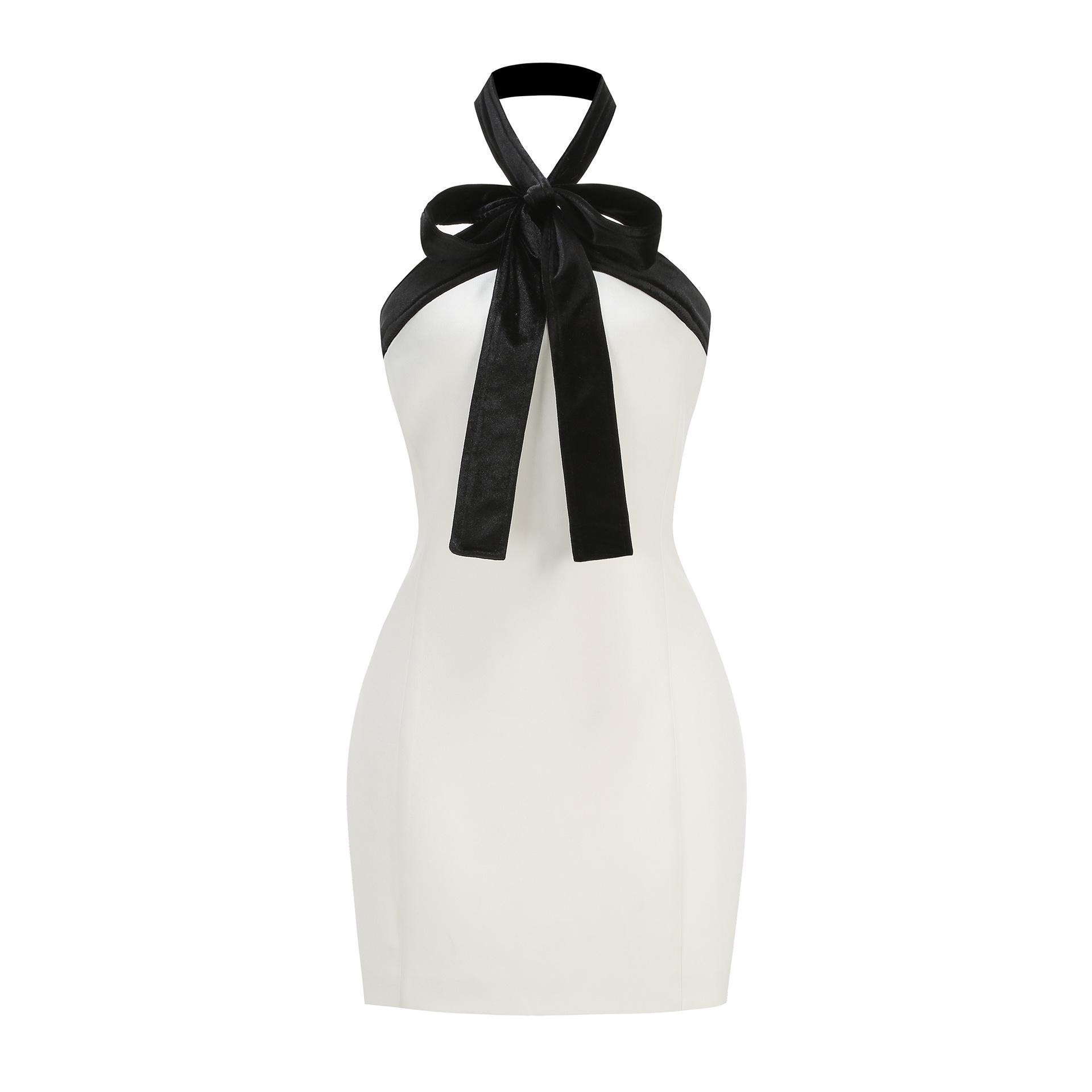 Women s Slim-Fit Halter Neck Evening Gown with Bow Detail Medium белый