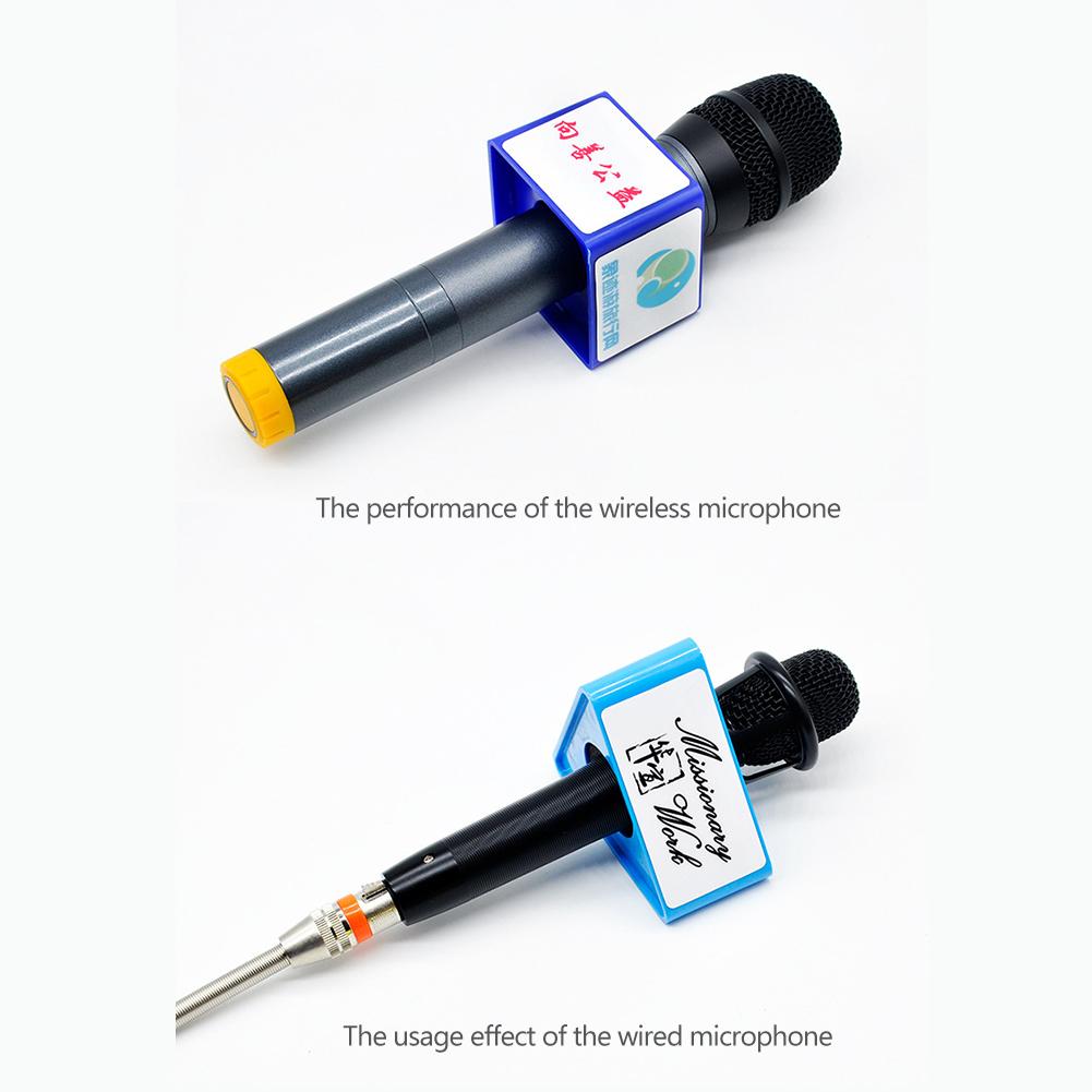 ABS KTV Mic Microphone Logo Flag Station Square Shaped Interview 38mm