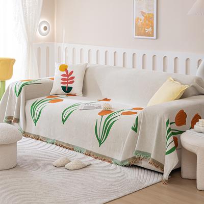 Tulip Sofa Towel Four Seasons Universal Anti-Scratching Chenille Sofa Cover Blanket Simple Modern Sofa Cover Cushion