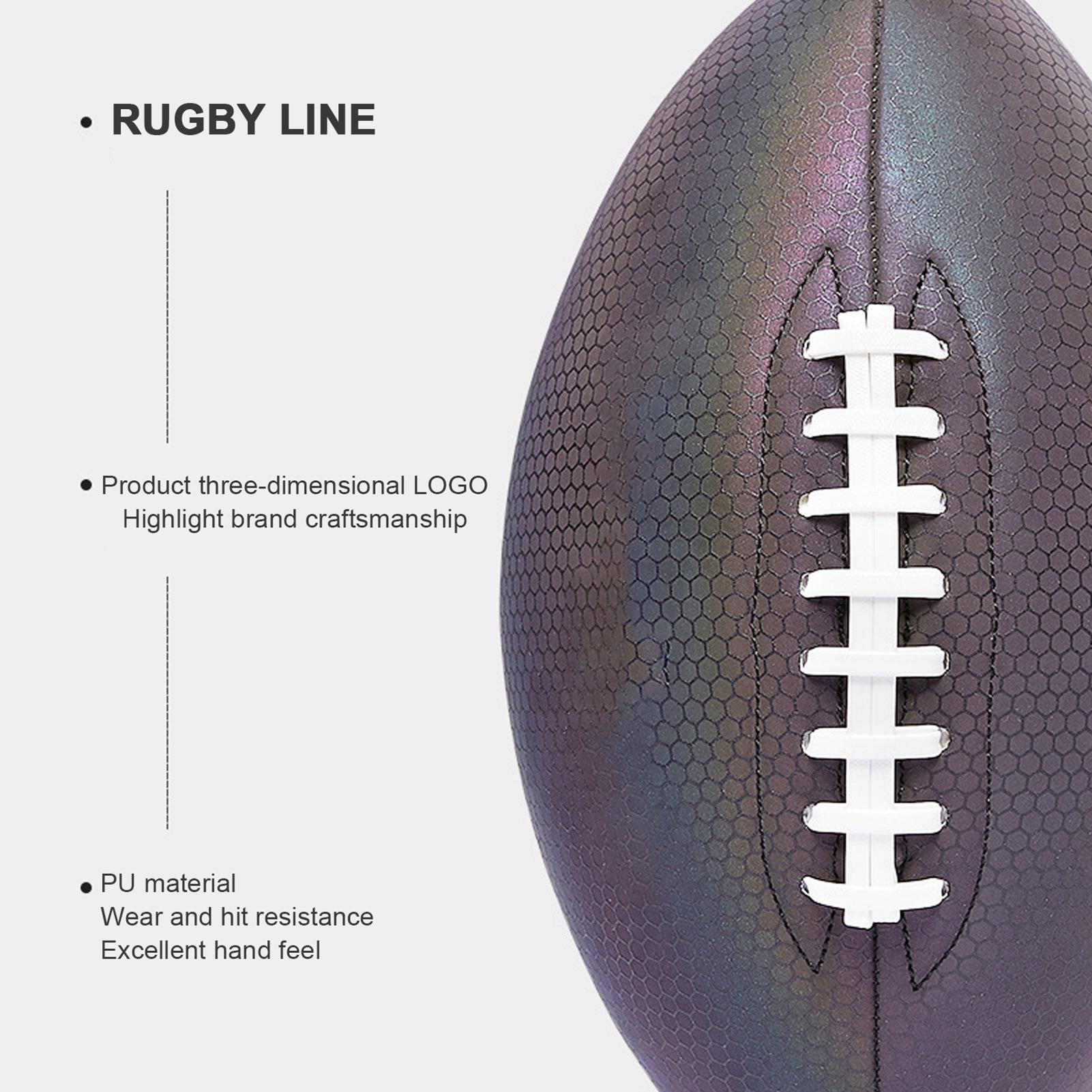 TOMTOP JMS Lichtgevende Fluorescerende Reflecterende Voetbal Pu Amerikaanse Standaard Spel Trainingsbal gray