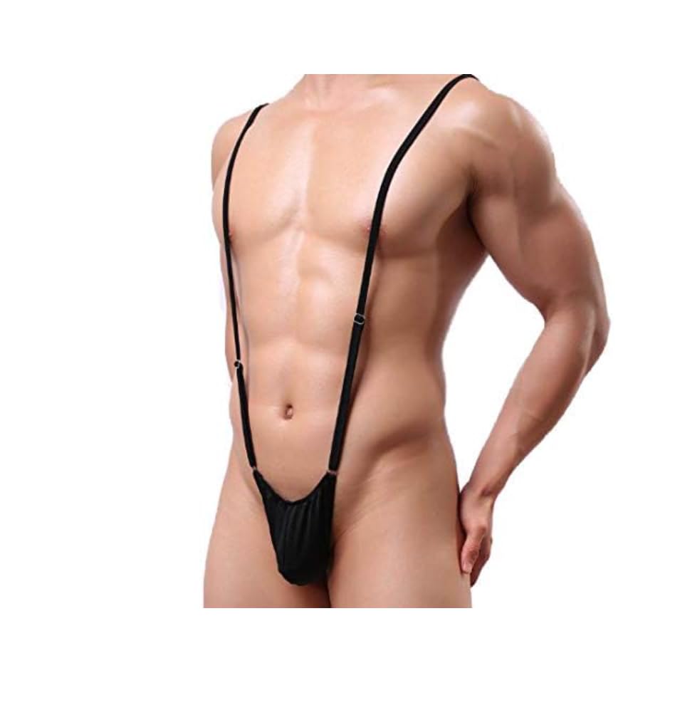 Thong Sexy Seductive Bow Free Size (bl101) Men's Lingerie, Tie, V-Shaped T-Back, Black,