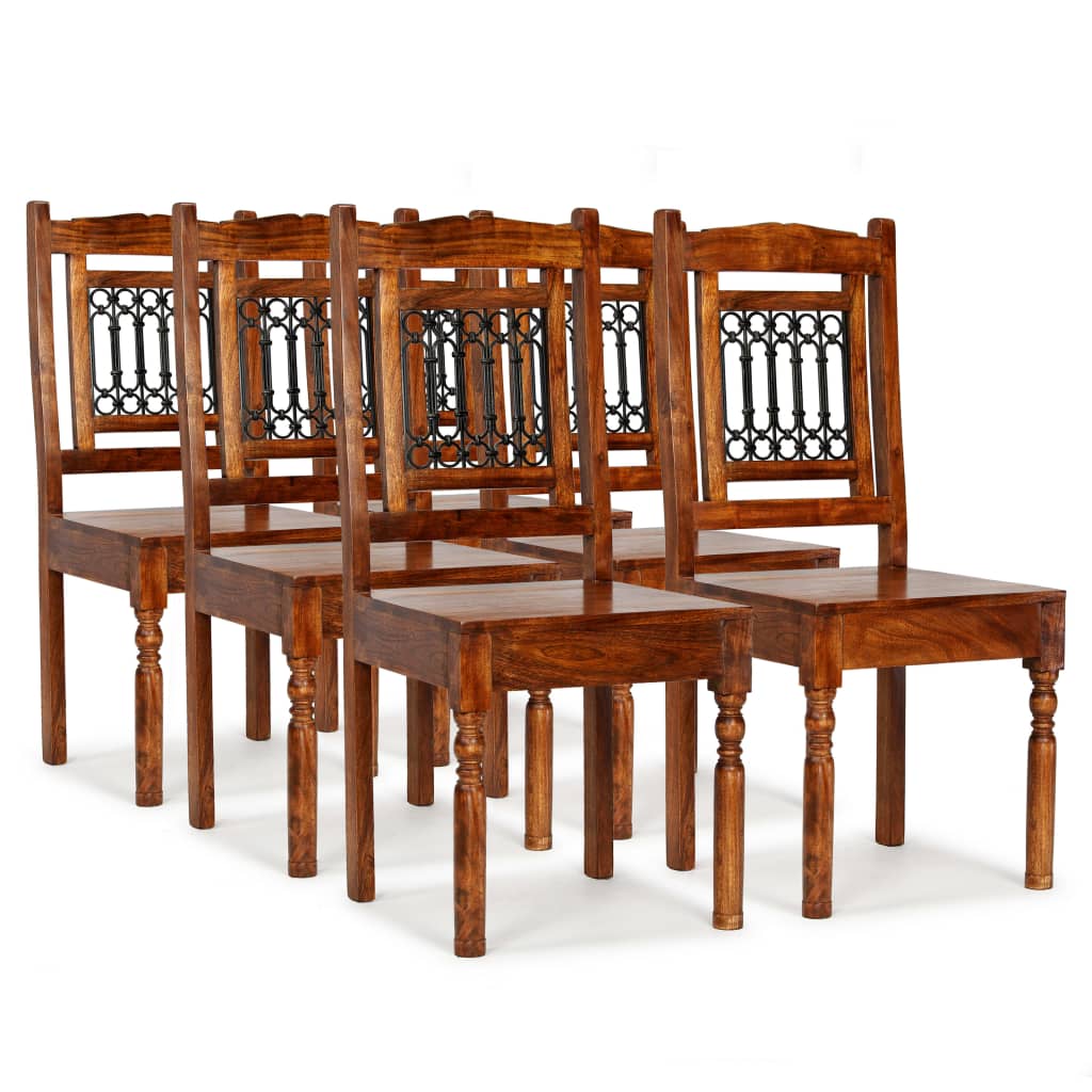 Vidaxl Esstischstühle, 6 Stück, Massivholz, Klassisch