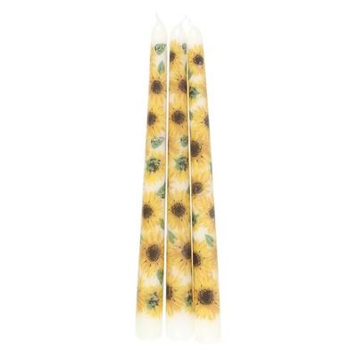 Sunflower Taper Candle (Pack of 3)