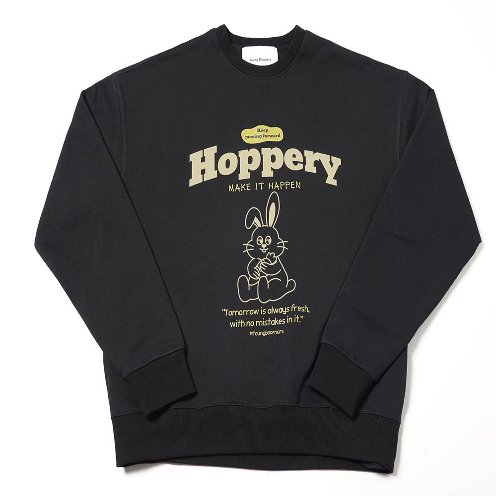 Молодежная толстовка с начесом Hpy Oversized с боковым карманом_Черная 1